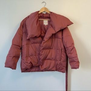 NEW Avec Les Filles pink wrap puffer jacket
